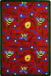 Joy Carpets Kid Essentials Bee Attitudes Red
